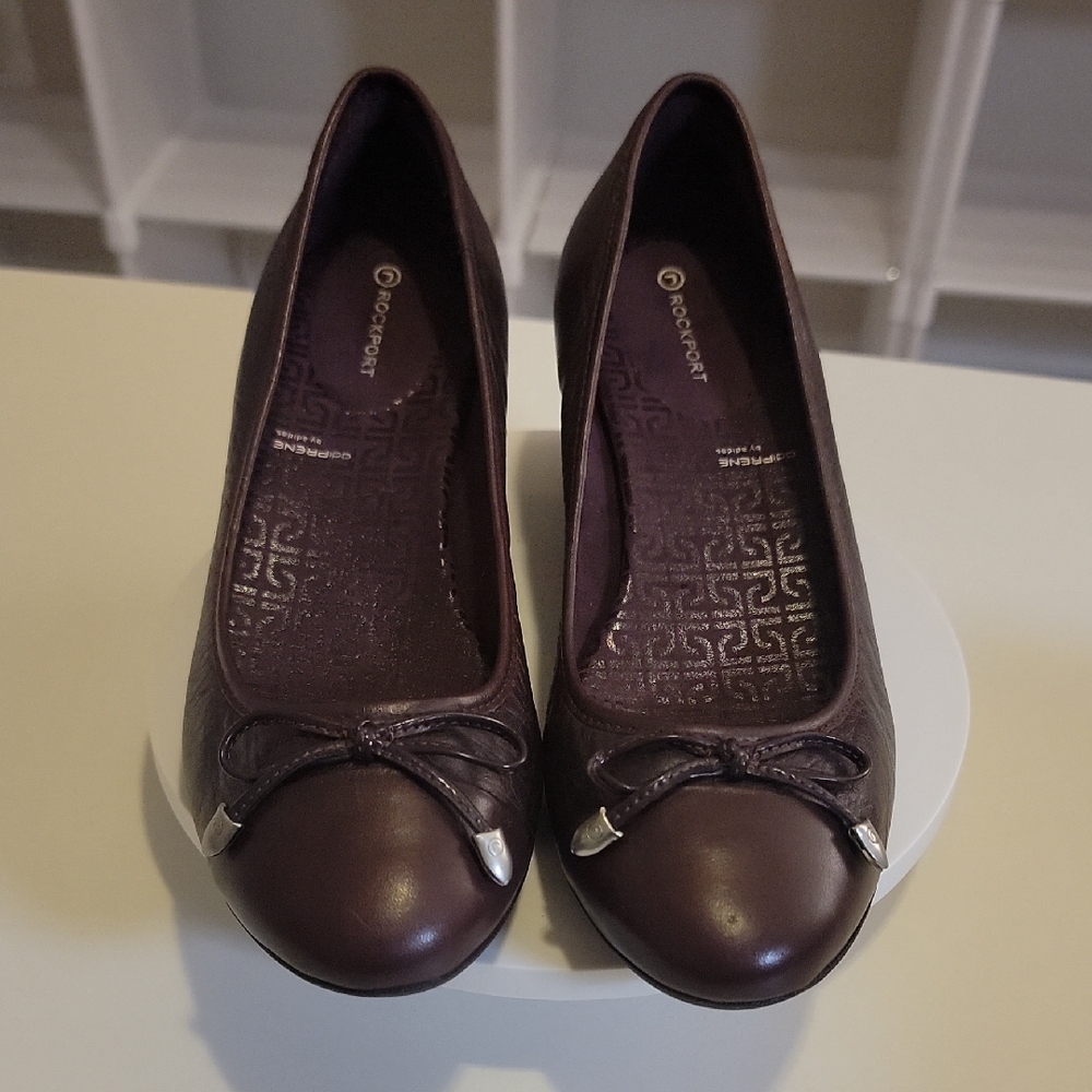 Rockport Women's Dark Brown Heels with Bow Accent